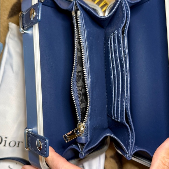 D.I.O.R Rimowa Metallic Blue Bag Wallet with Strap - Picture 9 of 13